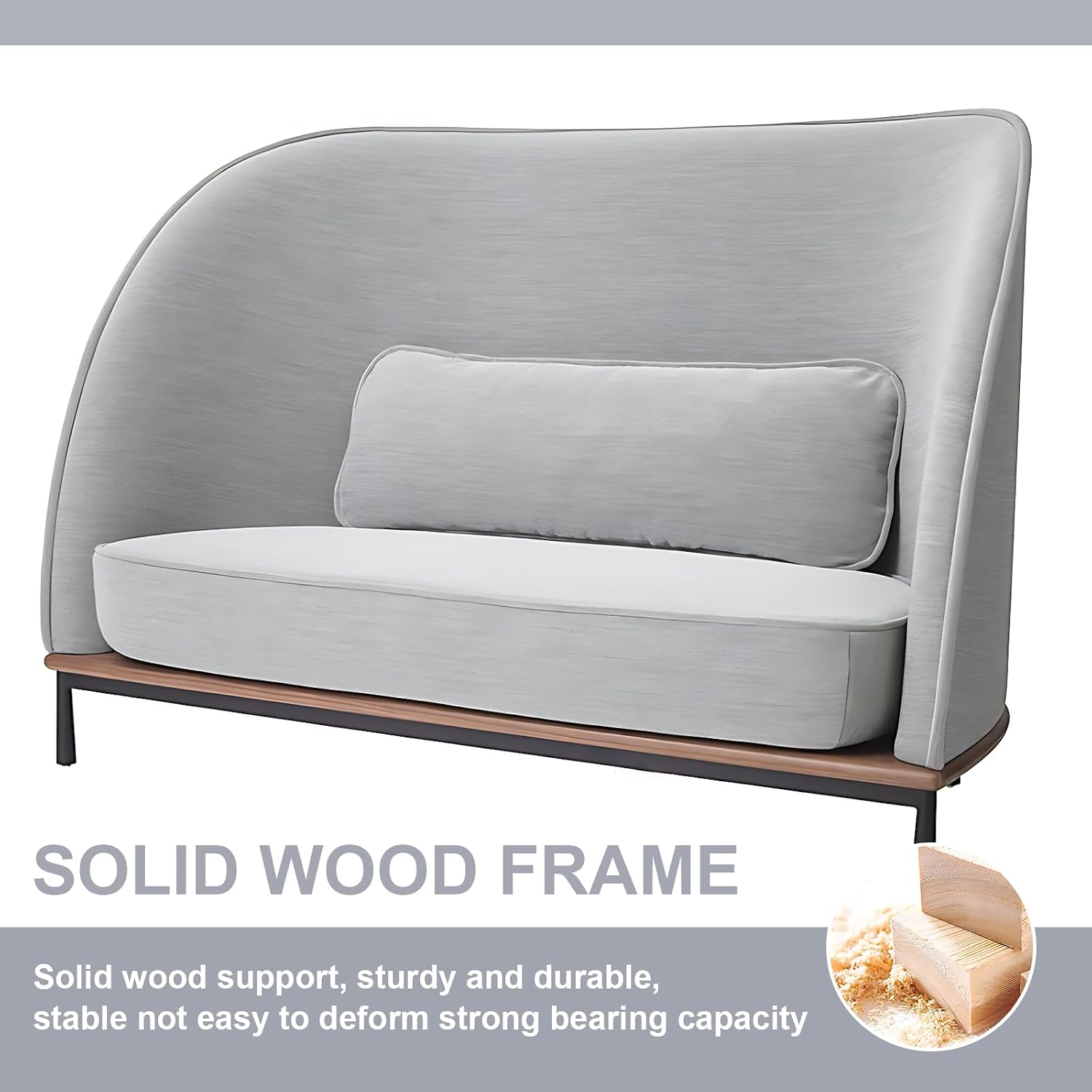 Privacy Seat - Office Guest & Reception Chairs Include Tilted Backrest Design,Modern Privacy Chair&Modular Seating with Black Stable Sofa Legs for Recreational Areas,Library (Grey)