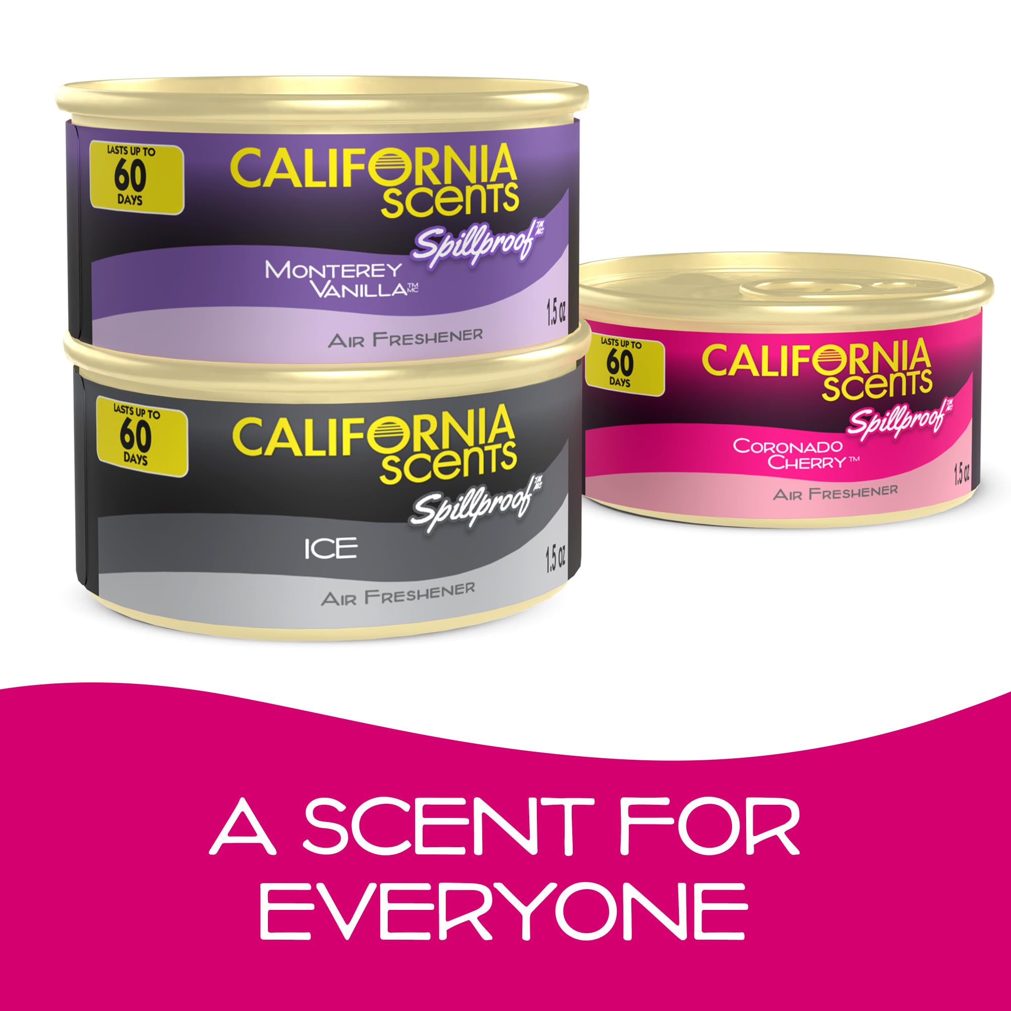 California Scents Auto-Lufterfrischer-Dose, Geruchsneutralisierer, Eisduft, 12 Stück