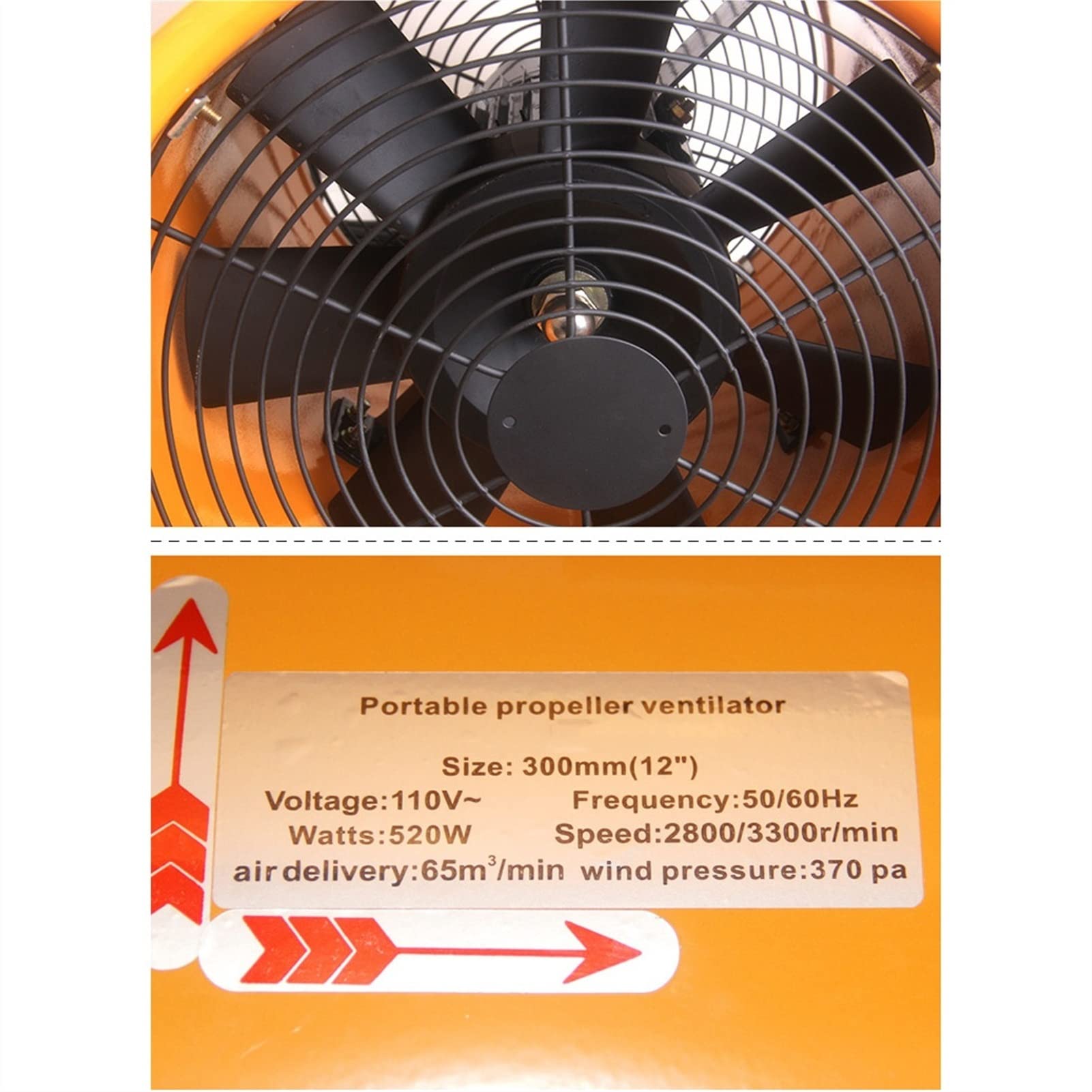 Wentylator przemysłowy mocny wentylator wydechowy, przenośna maszyna wydechowa o przepływie osiowym, wentylator dmuchawy o wysokiej prędkości do wyczerpania i wentylacji w domu