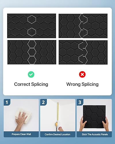 Miniatura 7 de Kuchoow Paneles de pared insonorizados, paneles autoadhesivos a prueba de sonido para paredes, paquete de 18 paneles de absorción de sonido de alta