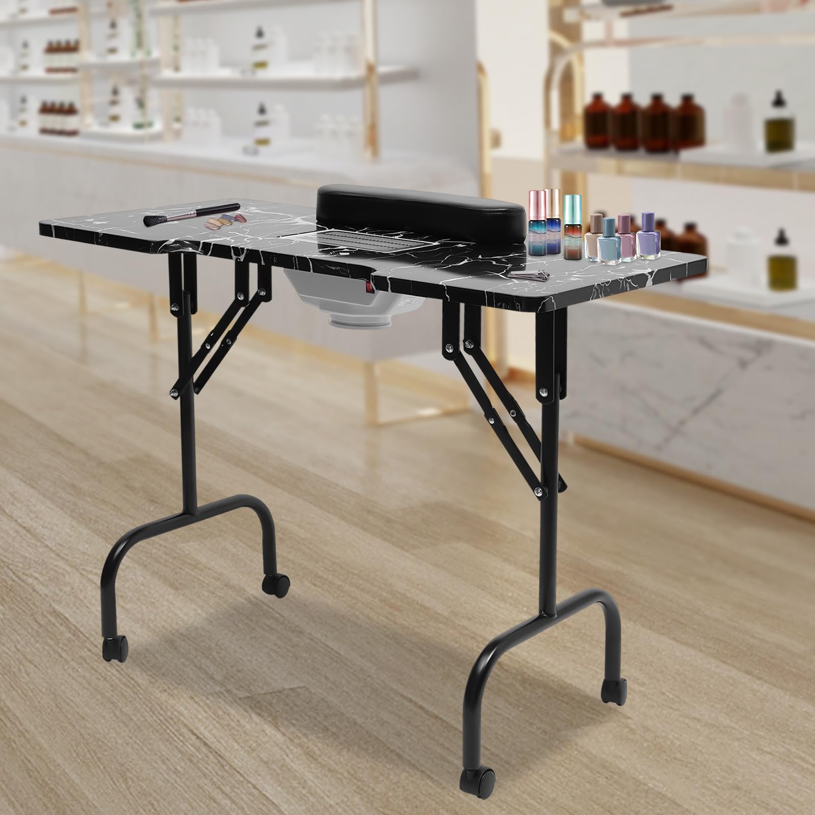 Tavolo per manicure portatile, pieghevole, per manicure, 90 x 40 x 72 cm, per manicure, casa, spa
