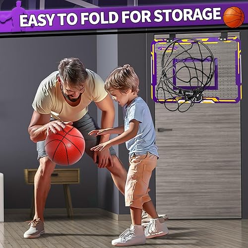 Miniatura 2 de Doloowee Aro de baloncesto para interiores para niños, mini aro de baloncesto con 4 bolas, juguetes de baloncesto para niños de 3, 4, 5, 6, 7, 8, 9,
