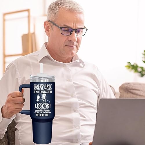 Miniatura 4 de BETHEGIFT Regalos para papá de hija, hijo, niños en el día del padre, Navidad, cumpleaños, regalo para padre, vaso de 40 onzas, acero inoxidable