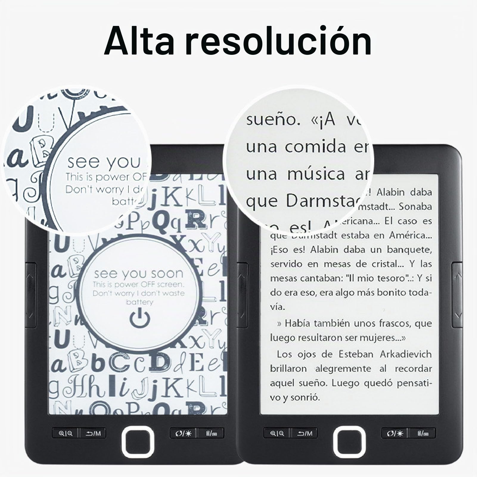 VBESTLIFE Lector de Libros Electrónicos, Lector de Libros Electrónicos de Pantalla de Tinta de 6 Pulgadas, Construido en 8G 128m, Lectura Personalizada, para Viajar, Viajar o Relajarse en