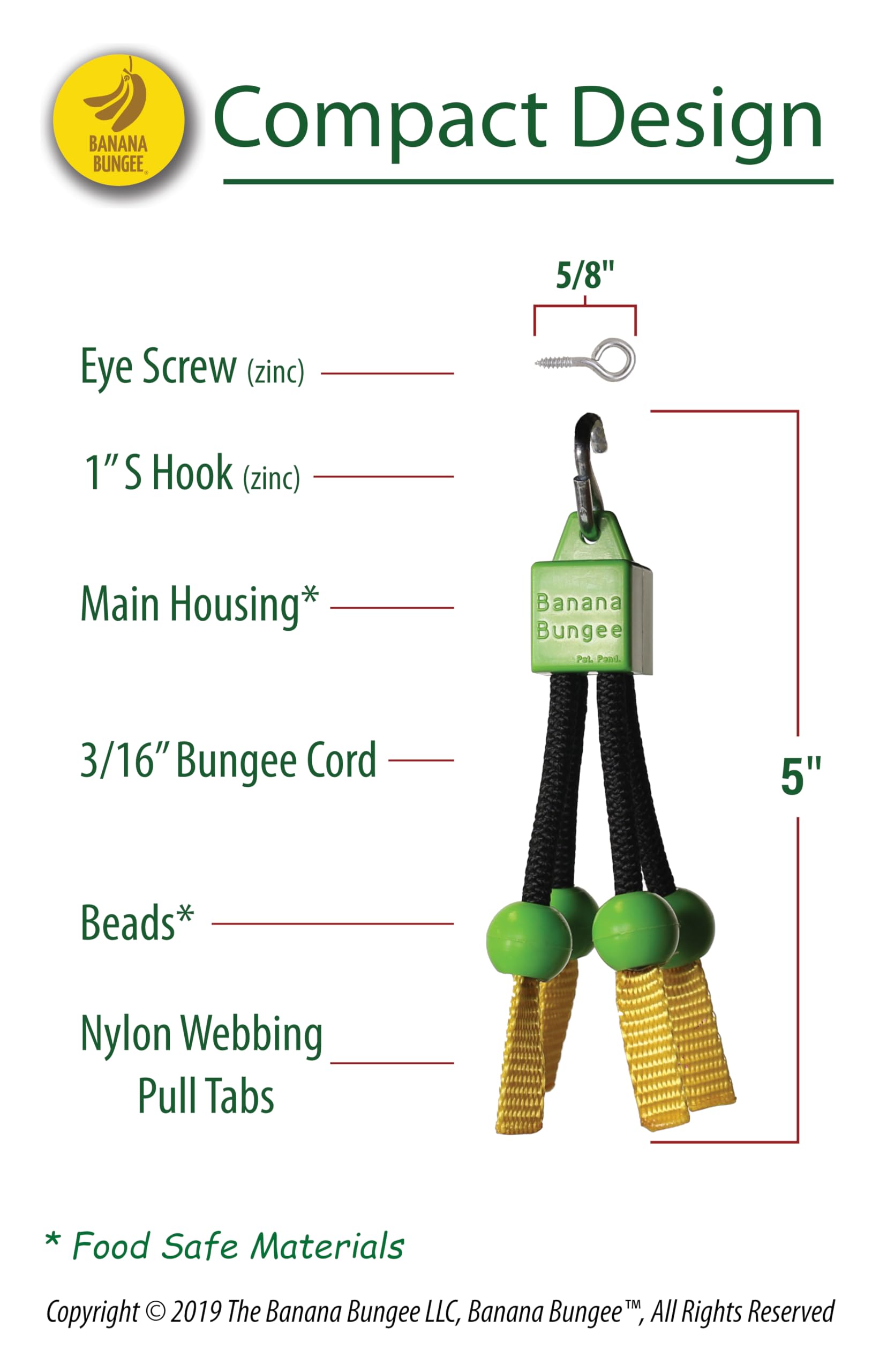 Amazon.com: Banana Bungee 原裝香蕉掛架櫥櫃下方香蕉鉤和香蕉架替代- 美國製造- 香蕉收納,適用於多個或單個香蕉架掛鉤:  居家與廚房