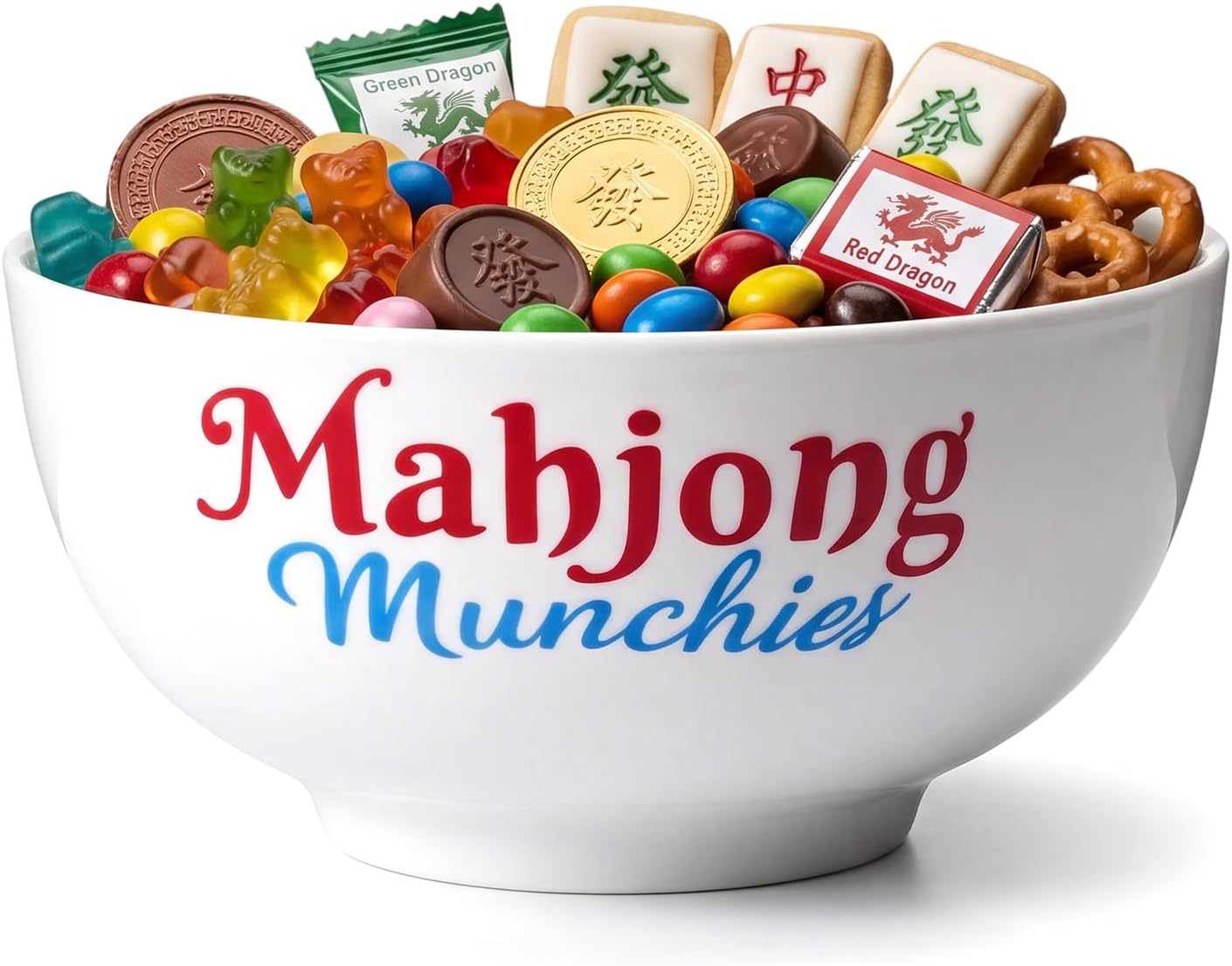 Rtteri Ceramic Mahjong Snack Bowl 27 oz Mahjong Party Supplies and Gfits