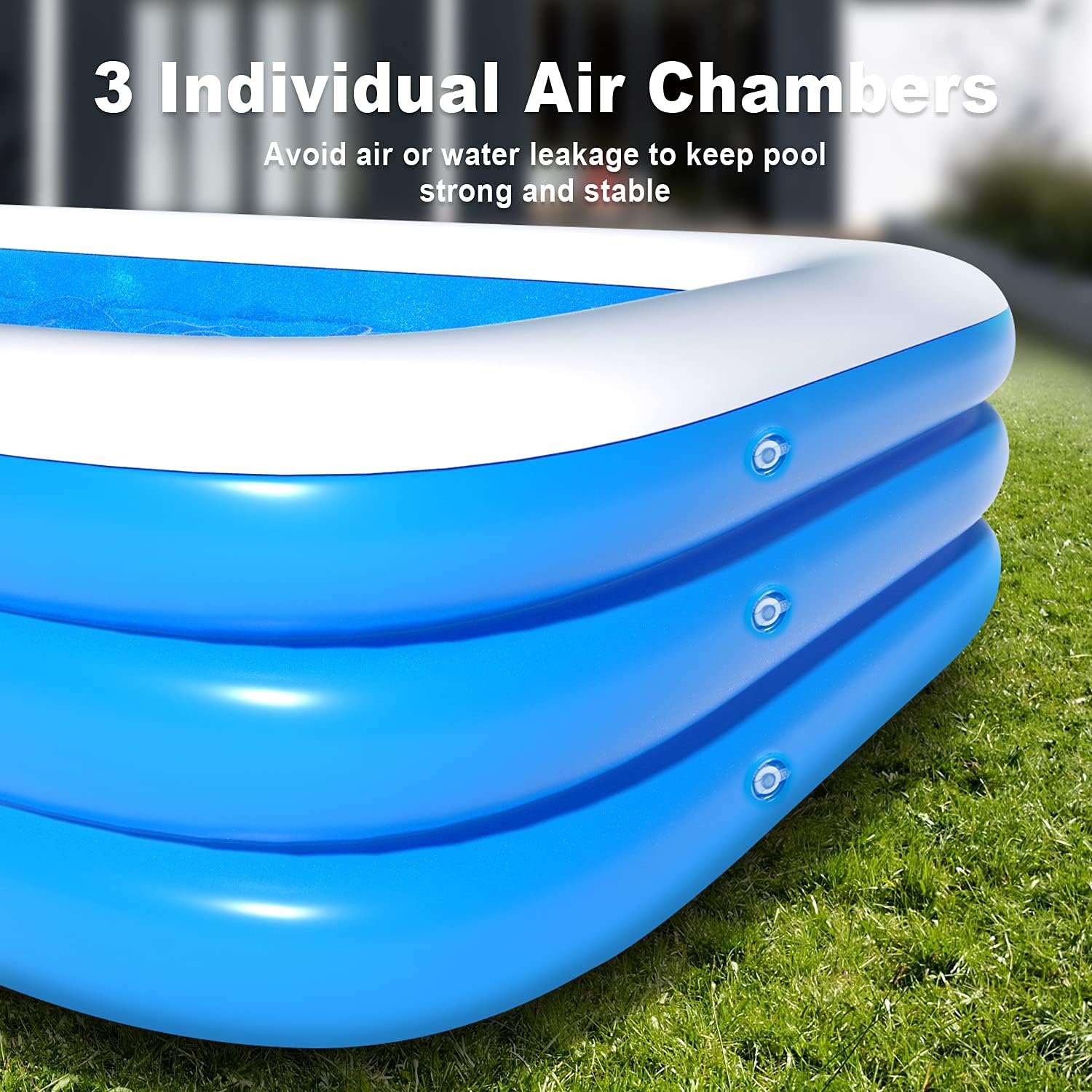 FoldBubble Inflatable Swimming Pool,118"x72"x22" Full-Sized Above Ground Inflatable Lounge Pool for Kids,Adults,Garden,Backyard,Outdoor Swim Center Water Party Family Pool