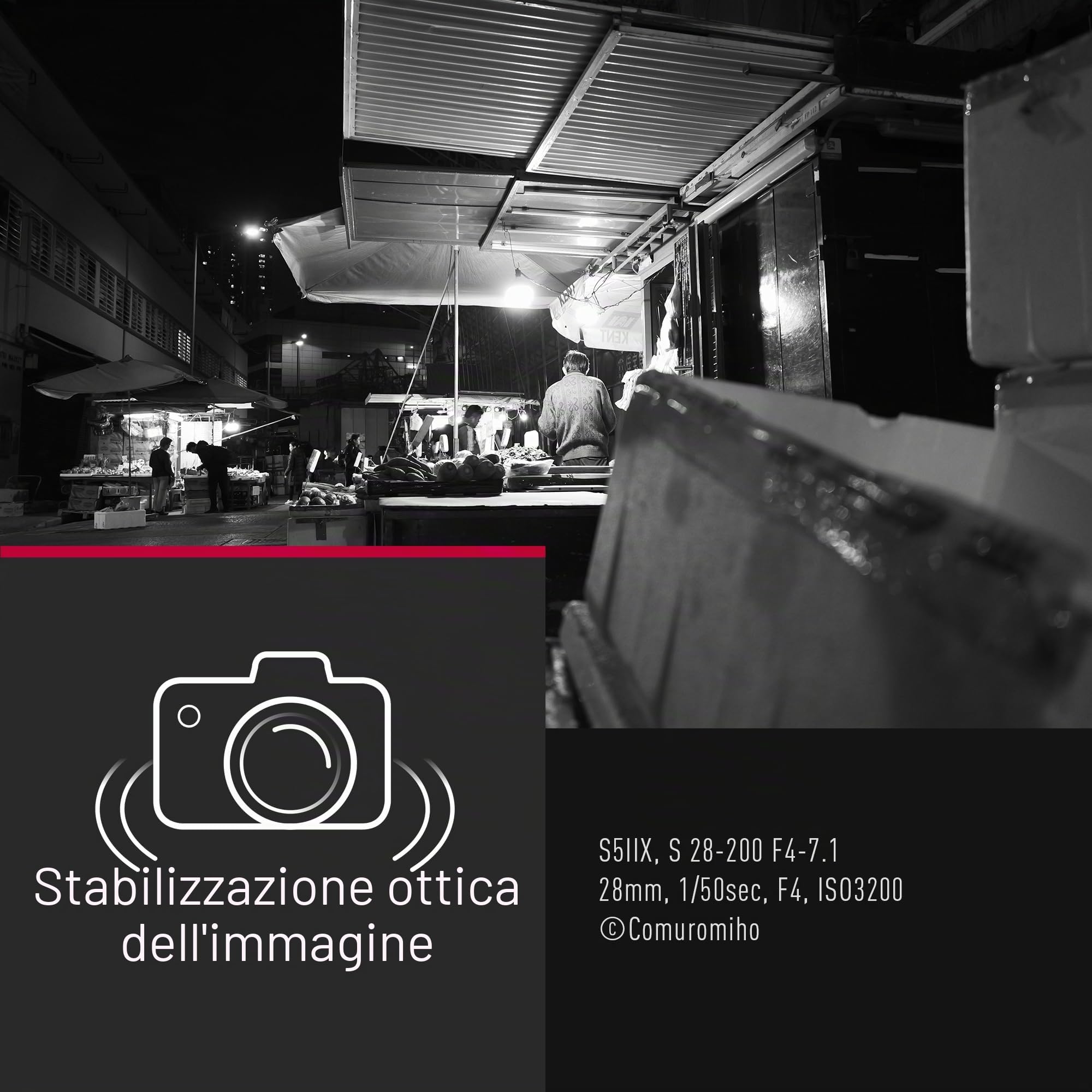 Panasonic Lumix S-R28200E 28-200 mm F4.0-7.1 Macro OIS, Obiettivo per Fotocamera Full Frame, Zoom Ampio e Lungo, Dual IS 2, Resistente a Polvere/Schizzi/Gelo, Ottimo per Video 4K, Nero