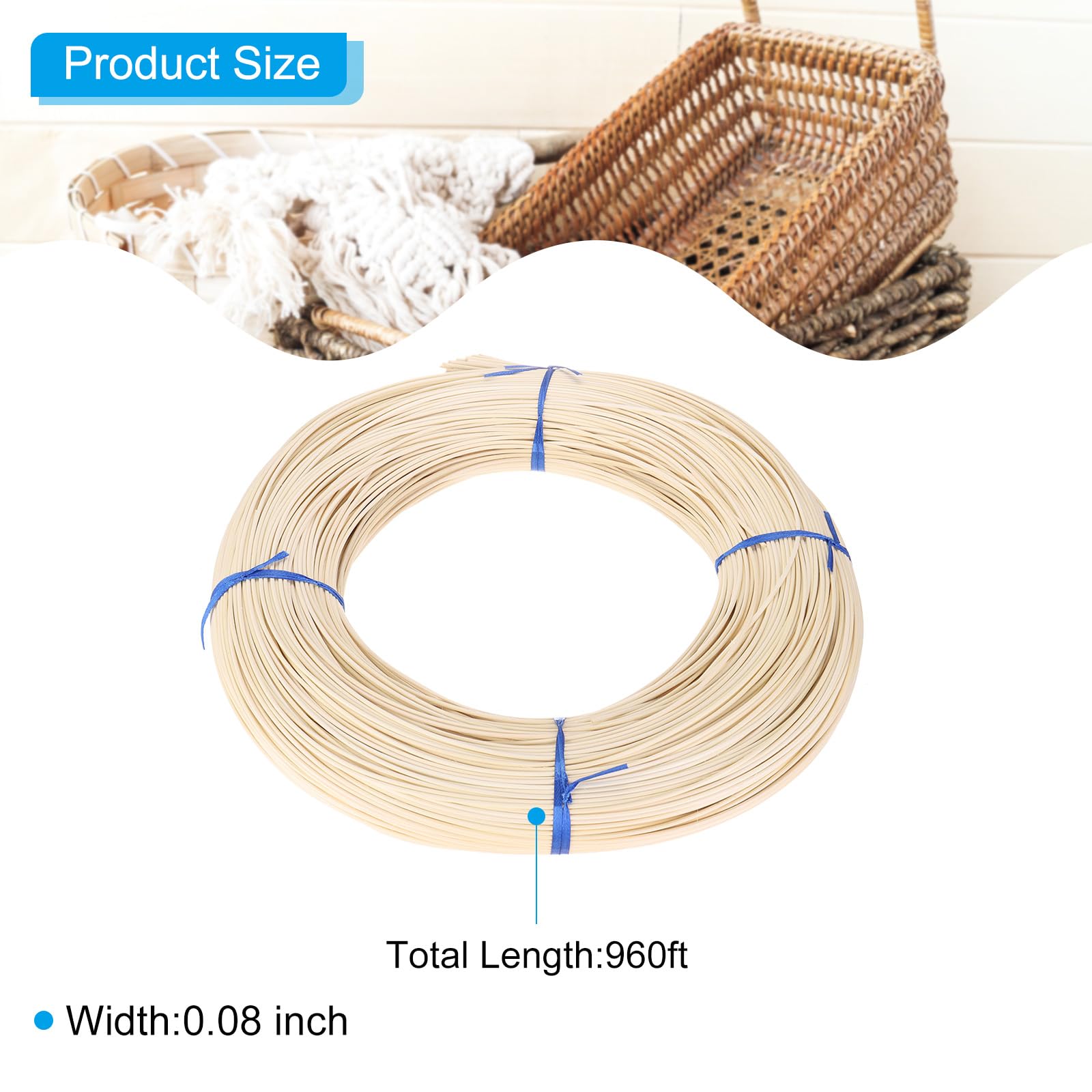 PATIKIL Round Reed Spline 960ft x 0.08 inch - Image 2