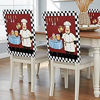 Vista 16 de DecorLovee Funda protectora para silla costera color azul y gris coral, fundas protectoras para sillas de comedor de playa y verano, fundas