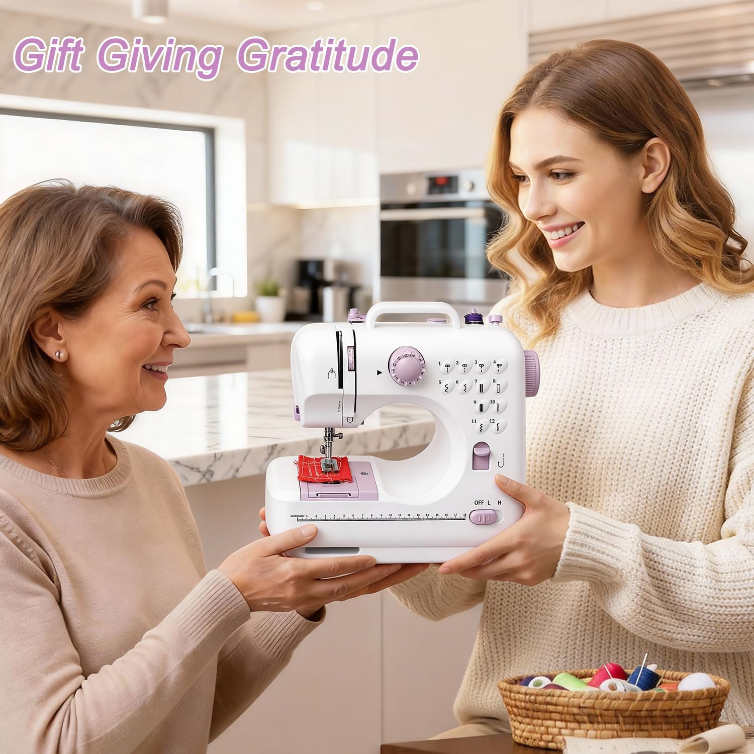 Sewing Machine for Beginners, Portable Mini Sewing Machine,12 Built-In Stitches, Dual Speed, With Foot Pedal, Light, Basic Sewing Tools