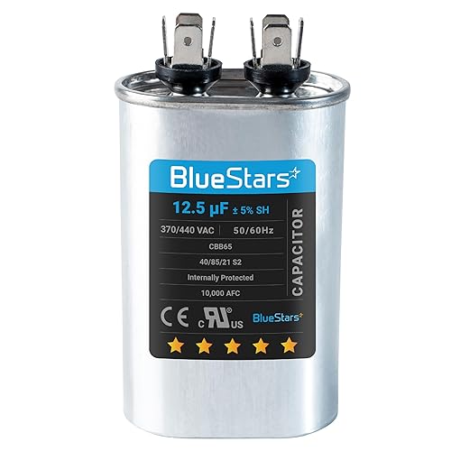 Miniatura 36 de [Listado UL] BlueStars 10 uF ± 5% MFD 370/440V CBB65 CBB65A Pieza de Repuesto de Capacitor de Arranque y Funcionamiento Ovalado - Capacitores