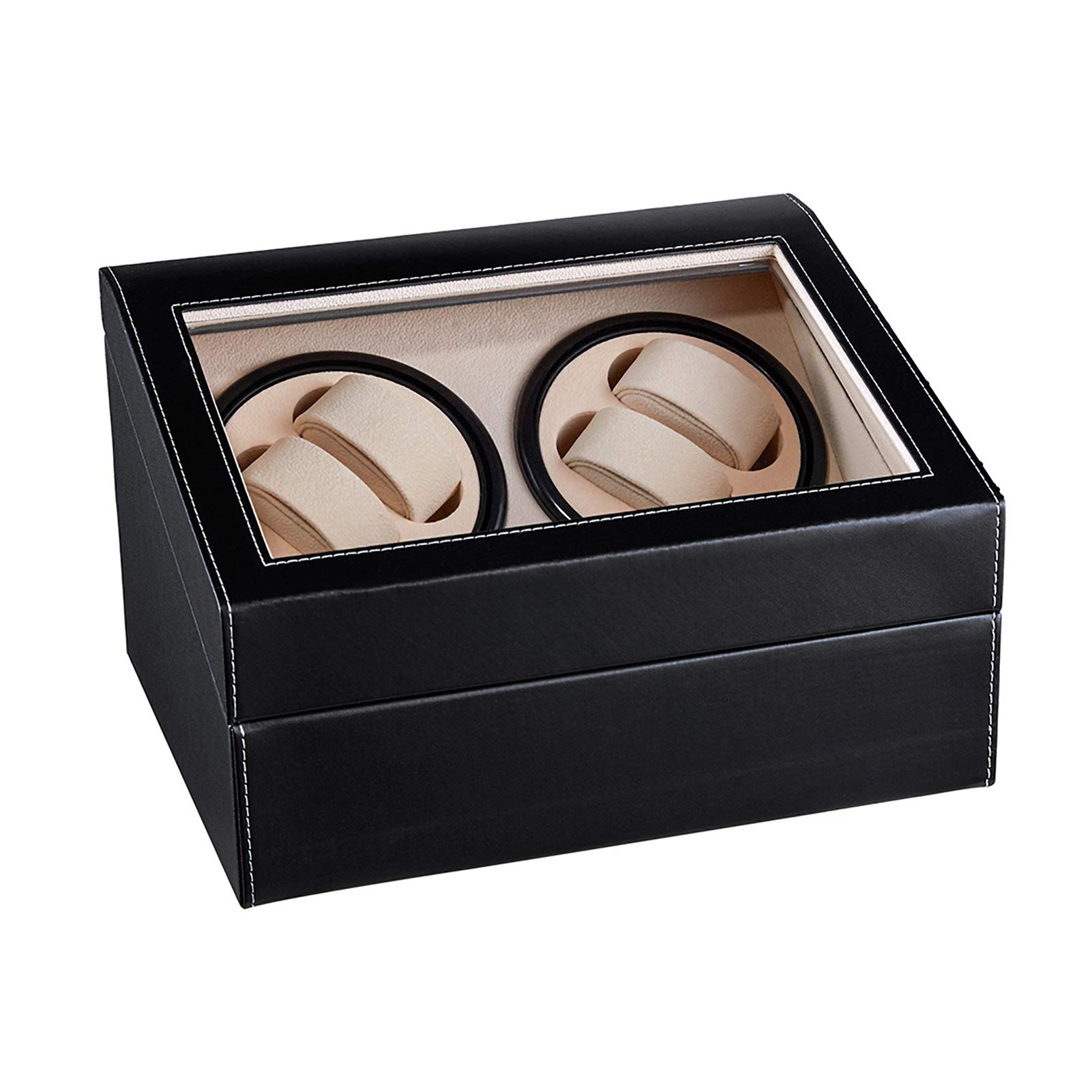 OLSKFUH Spinner Winding Box Watch Winders - 4+6 High End Automatic Watch Winder Box Pu Leather Watches Storage Jewelry Display Holder Ultra Quiet Mechanical Watch Motor Shaker Bo,