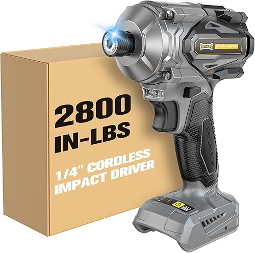 Destornillador de impacto inalámbrico de 14 de pulgada compatible con batería Dewalt de 20 V (herramienta desnuda), taladro de impacto sin