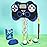 WERNNSAI Video Game Piata - Game Controller Piata Bundle with Blindfold and Bat for Boys Kids Piata Gaming Theme Party Decoration Supplies Pull String Piata for Birthday Party Celebration Blue