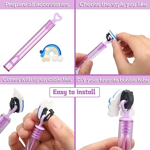 Miniatura 3 de Paquete de 40 mini varitas de burbujas surtidas de corazón, regalos de fiesta de neón, regalos de burbujas de arco iris, suministros de fiesta