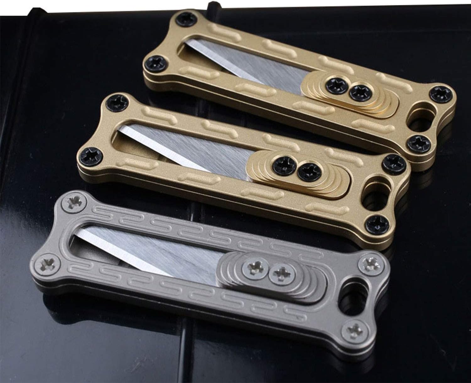 Mini Brass Rapid Utility knife, portable tool paper cutter, Hang able keychain,with Retractable