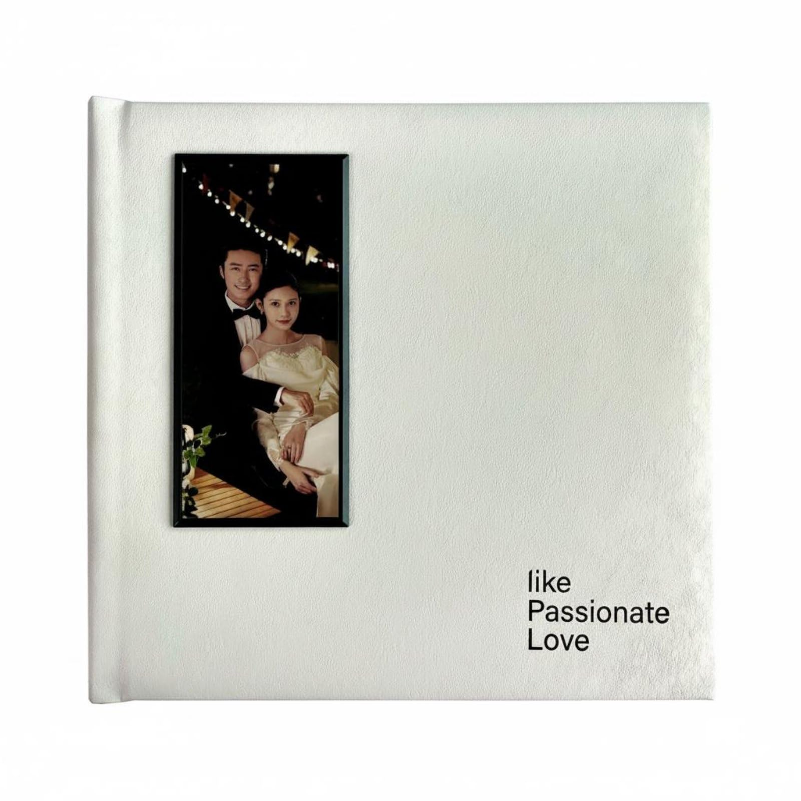 Sharplace Álbum de Fotos de Boda Álbum Libro Memoria Cuaderno Scrapbook con Estilo Elegante Tapa de Cuero PU Apertura Plana Mariposa Personalizable por, Blanco, Blanco, 10 10 Pulgadas 25.4 25.4cm