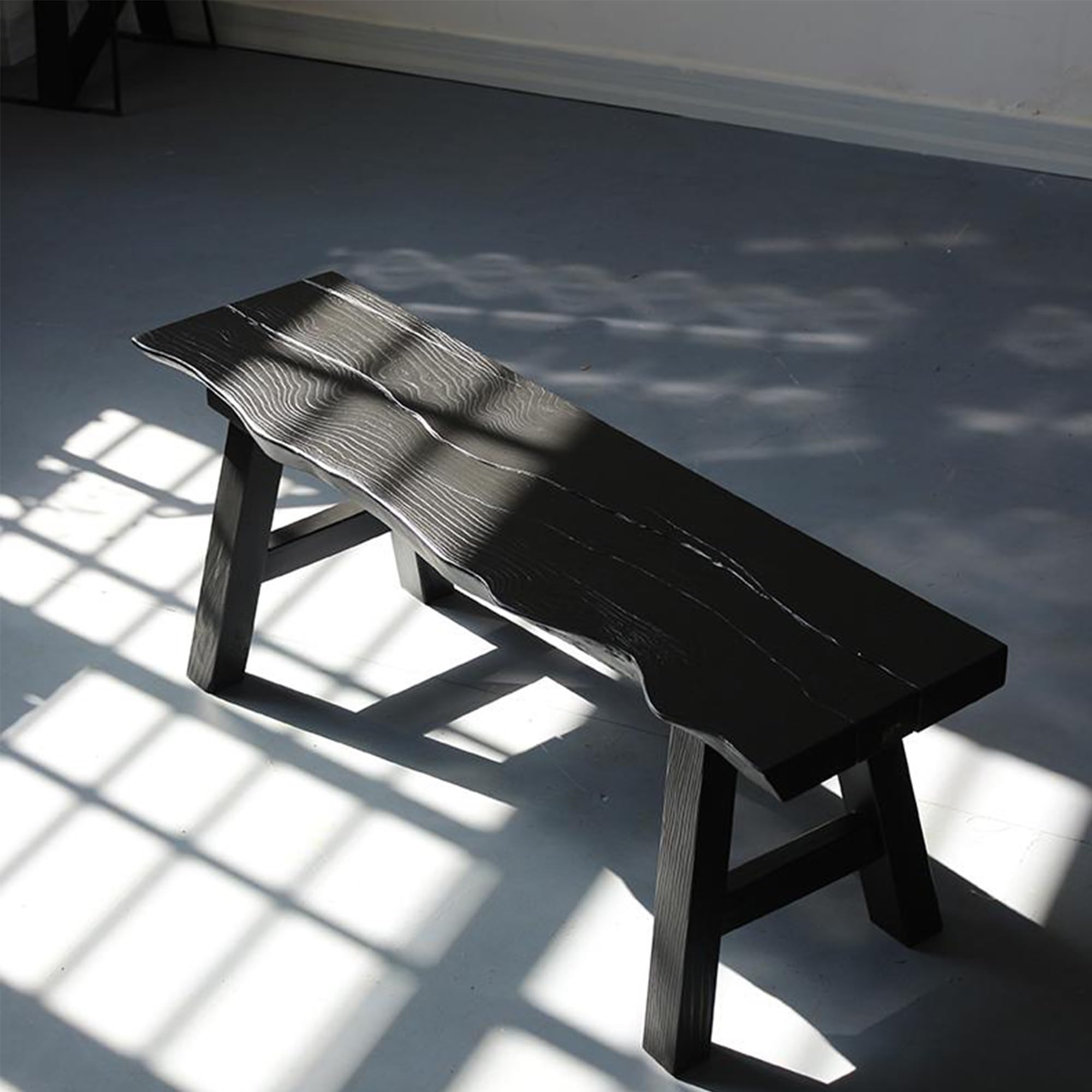 JOSIAHCQ Black Entryway Solid Wood Bench Dining Table Bench Seat Wooden End of Bed Bench Indoor for Bedroom Narrow Farmhouse Window Bench for Living