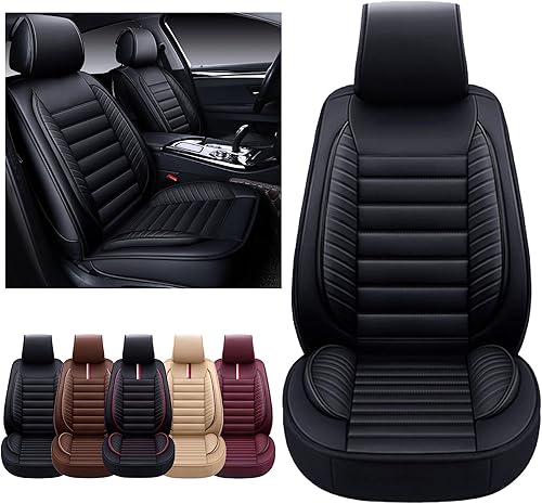 Miniatura 4 de OASIS AUTO Fundas de asiento de automóvil para asientos delanteros, cojín de piel sintética impermeable de alta calidad, accesorios universales para