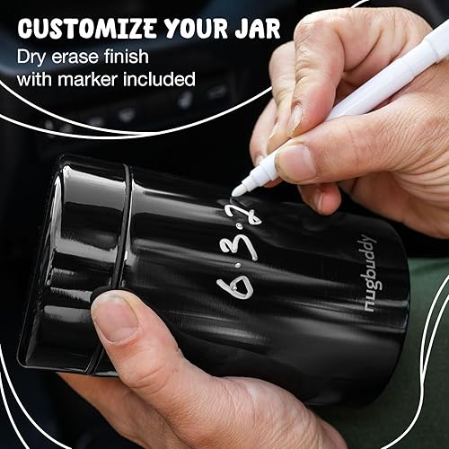 Miniatura 6 de Recipiente de almacenamiento hermético - Sellado al vacío aislado con frasco de vidrio anidado - Protección UV, acero inoxidable con temperatura