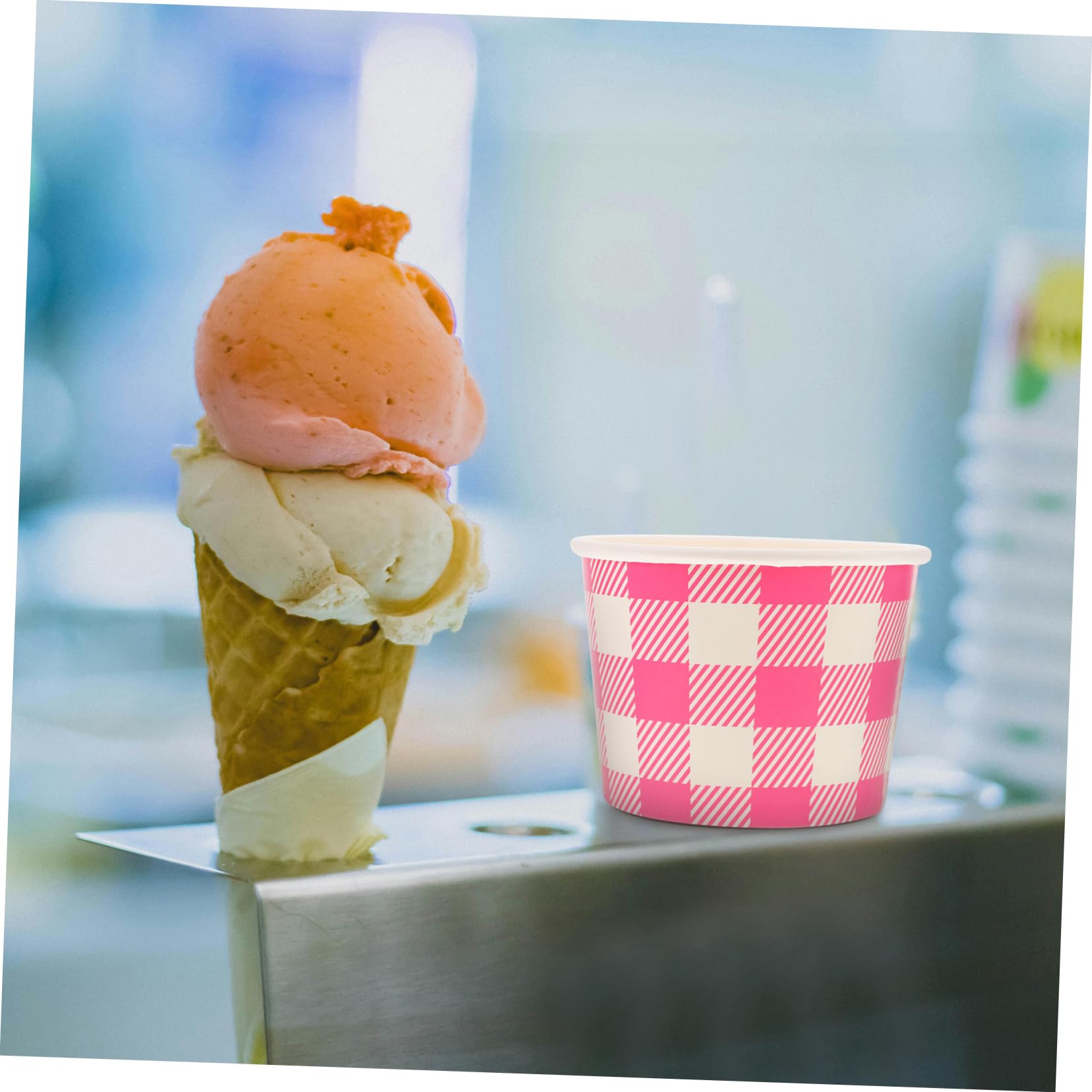TOPBATHY 3 Set Coppa Gelato Contenitore Per Dolci Tazza Da Dessert Gelato Coppa Di Palline Di Gelato Tazze Di Budino Da Dessert Per Negozio Carta Rosa 10 Pezzi * 3