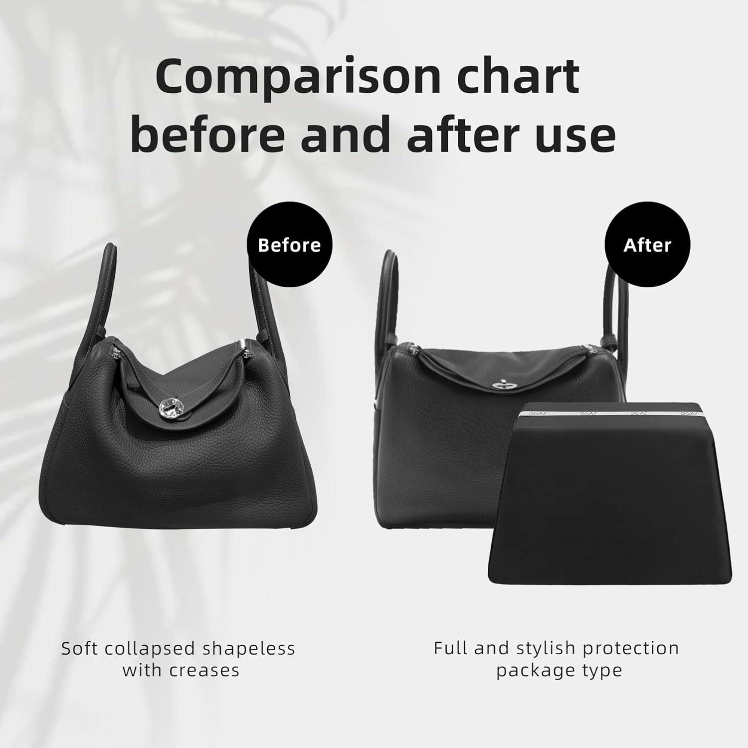 DGAZ Purse Pillow Shaper Insert for Luxury Handbags, Silky Pillow Shaper for Lindy 19/26/30/34 Bags(Black,LD26)