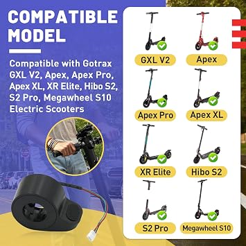 Universal Electric Scooter Thumb Throttle Compatible with Gotrax GXL V2, Finger Throttle Accelerator Speed Control Replacement for Gotrax Booster Scooter Parts