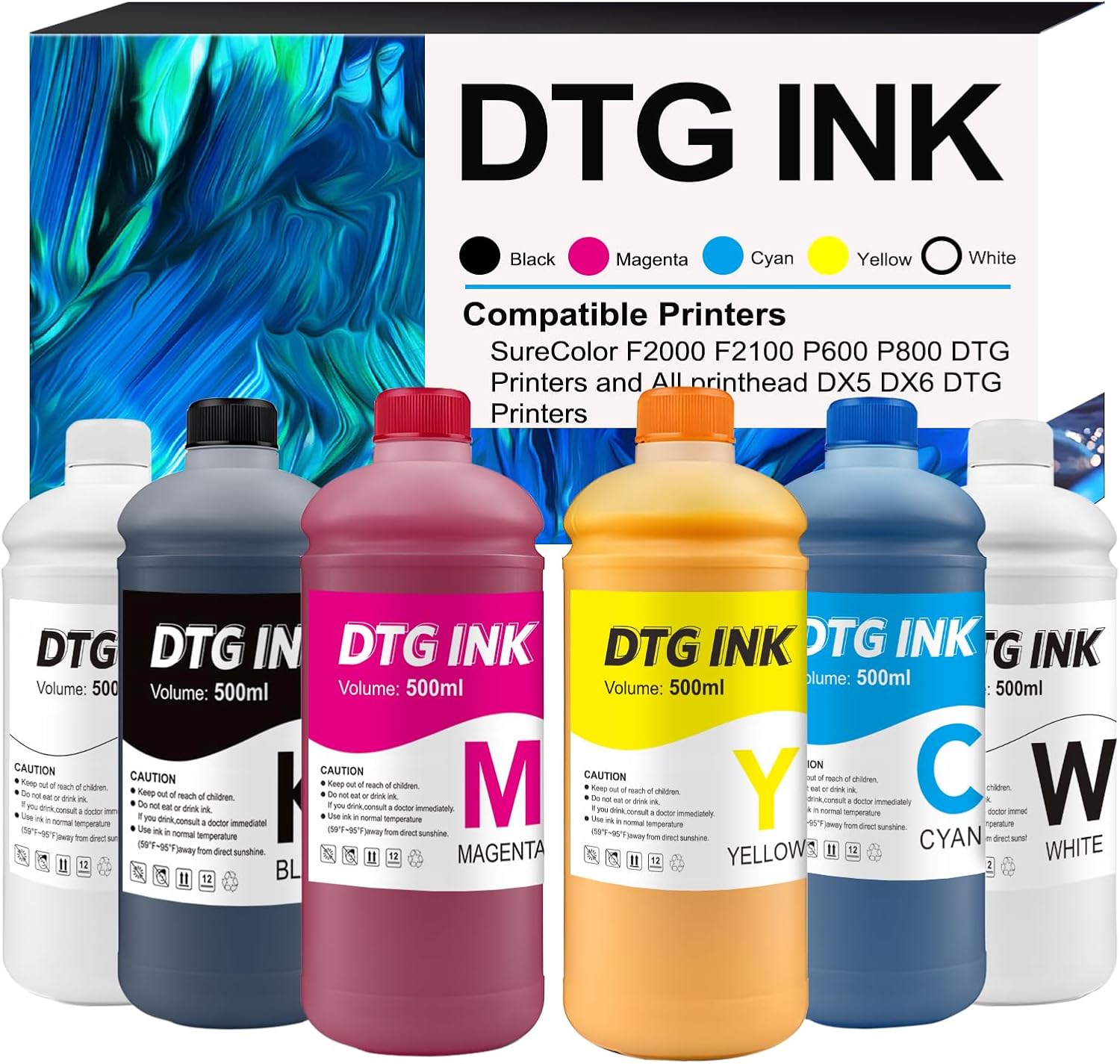 DTG Pre-Treatment Ink Fabric for Direct to Garment Printing Ink Digital Textile and More Printing Refill for SureColor F2000 F2100 P600 P800 and All E-PN DTG Printers 1000ML