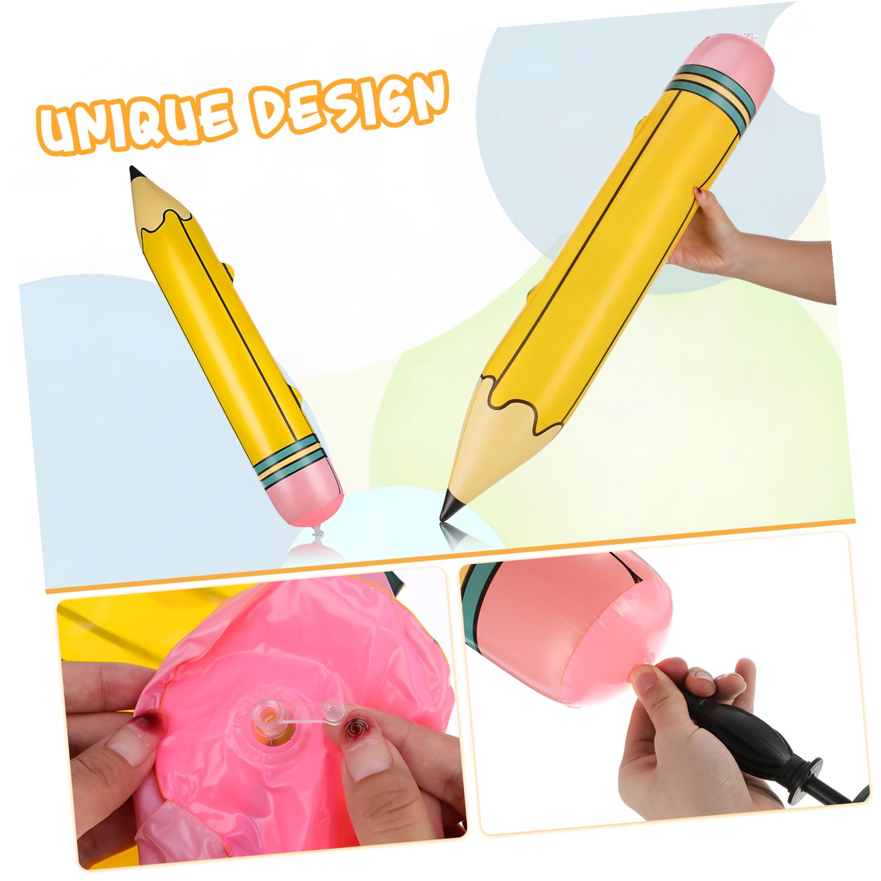 ERINGOGO 12 Stück Teiliges Aufblasbares Jumbo Bleistift aus Robustem PVC Realistische Schuldeko für Back-to-school Partys Wettbewerbe und Buchmessen Leicht Langlebig
