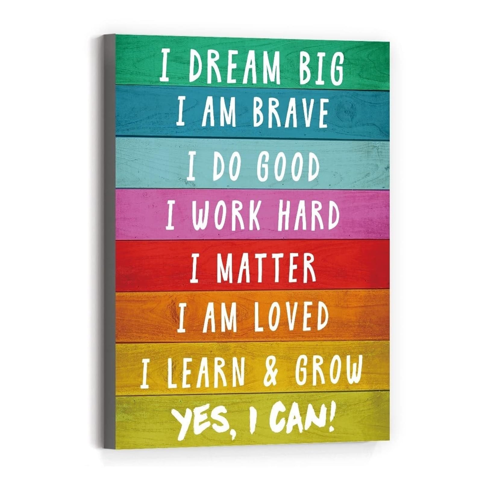 RNUMLIGH Dream Big Canvas Wall-Art - Affirmations for, Inspirational Quote Print for Nursery, Bedroom & Playroom Decor(Framed,12x18inch(30x45cm))
