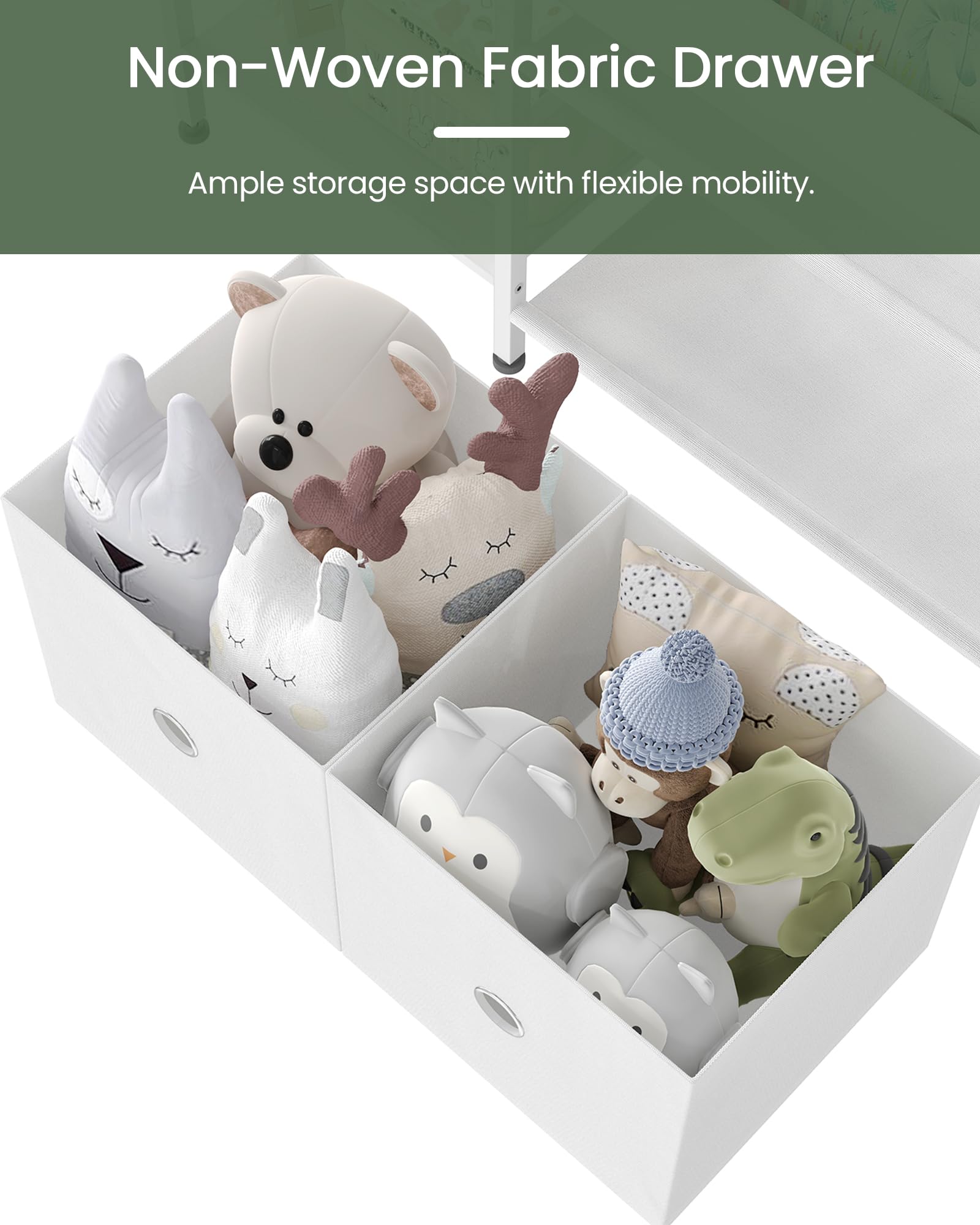 CHOEZON Estantería para niños de 39.4 pulgadas, estantería de 4 niveles para habitación de los niños, estante de libros para niños con estante de almacenamiento de juguetes de 3 niveles y 2 cajones