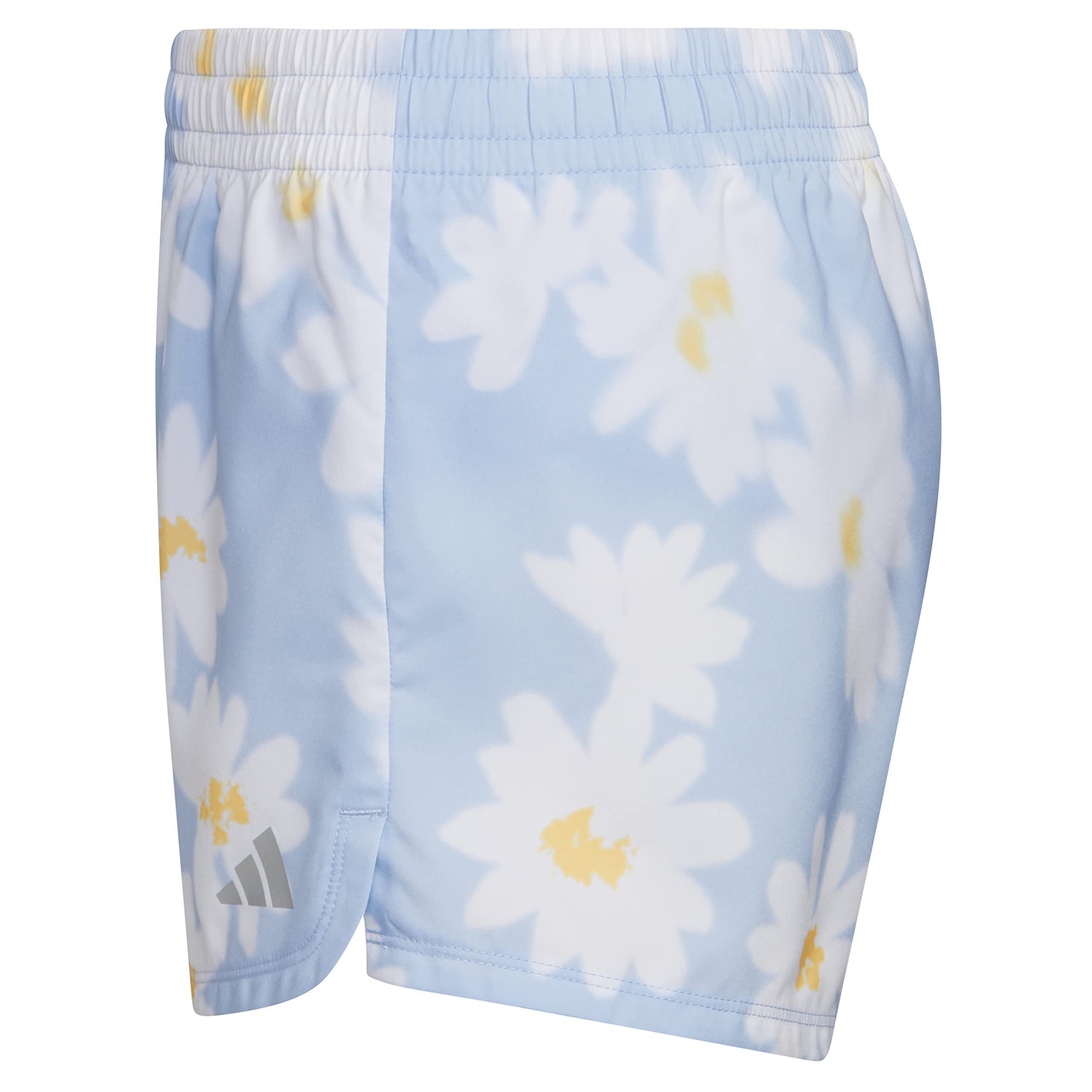 adidas Girls' Little AEROREADY All Over Print Pacer Woven Short, Blue Dawn, 6