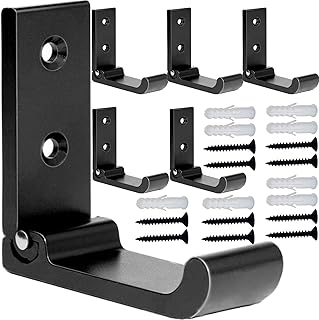 Sponsored Ad - Folding Coat Hooks, 6PCS Matte Black Wall Hooks for Hanging Coat Hooks Hardware No Rust Heavy Duty Aluminum...
