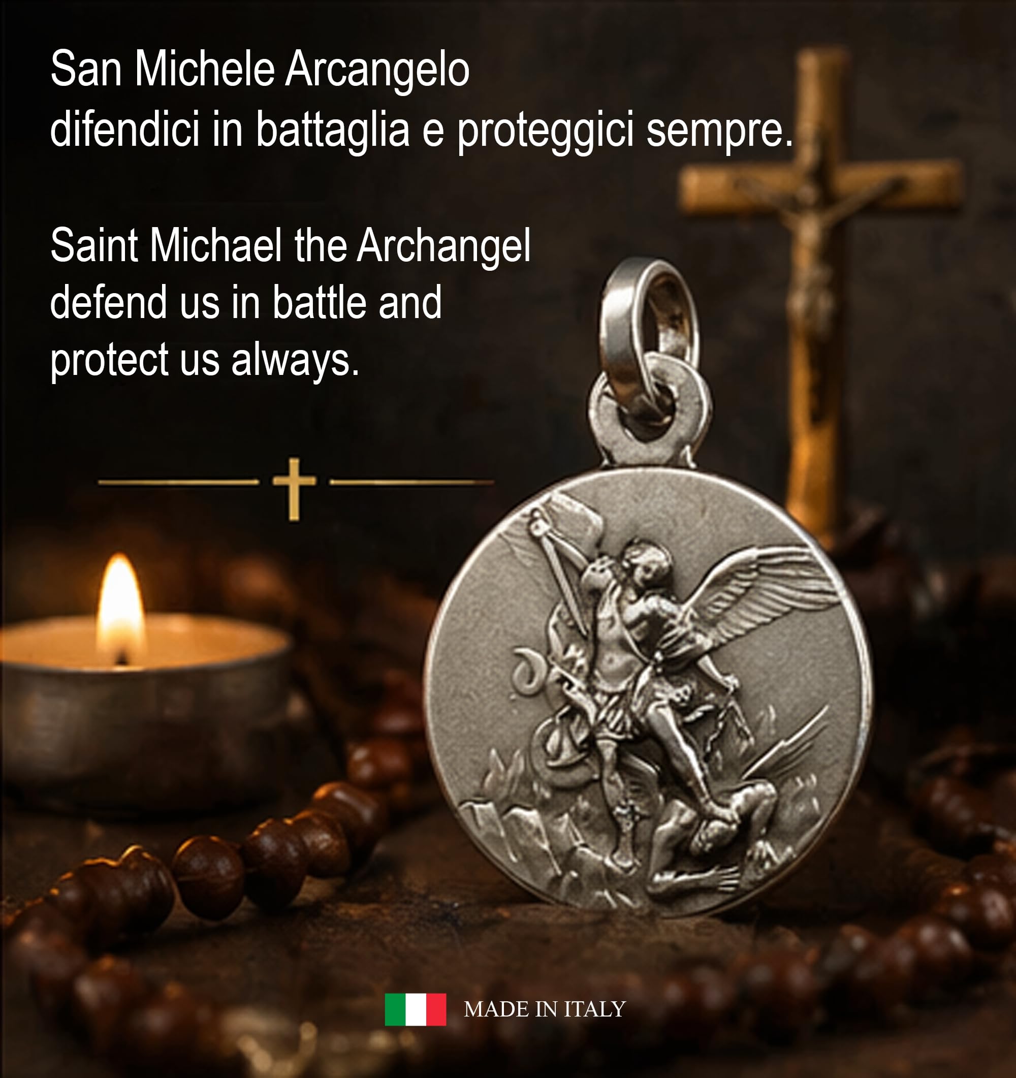I G J Médaille de Saint Michel Archange en Argent Massif 925 millièmes - Patronne de la Police de la police d'État