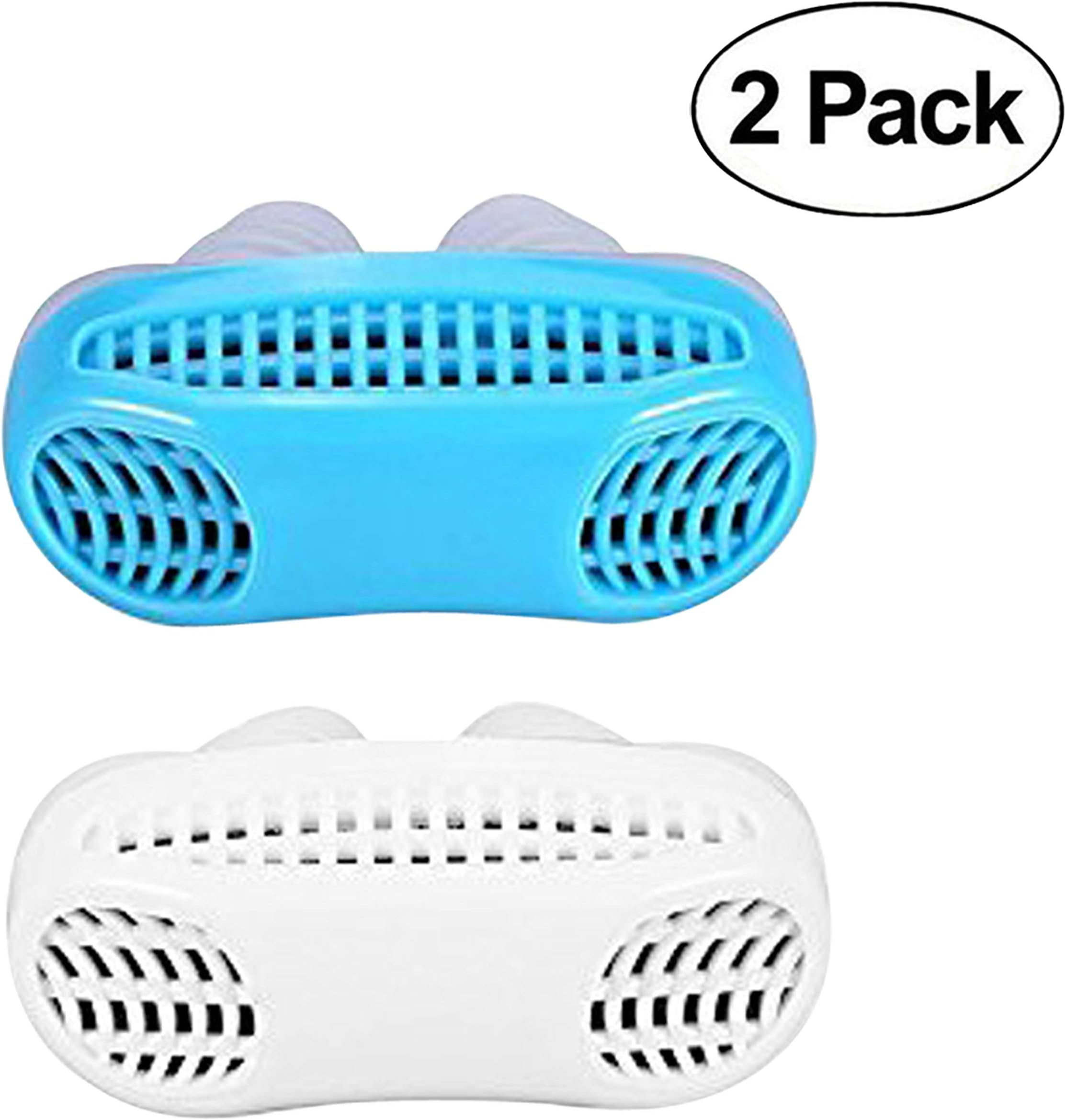 Anti Snore Devices, Mulan Snoring Solution 2 Pack Snore Stopper Nose Vents Aid Air Purifier for Women Men Snoring Noise Canceling Breathing Aid (Blue and White)