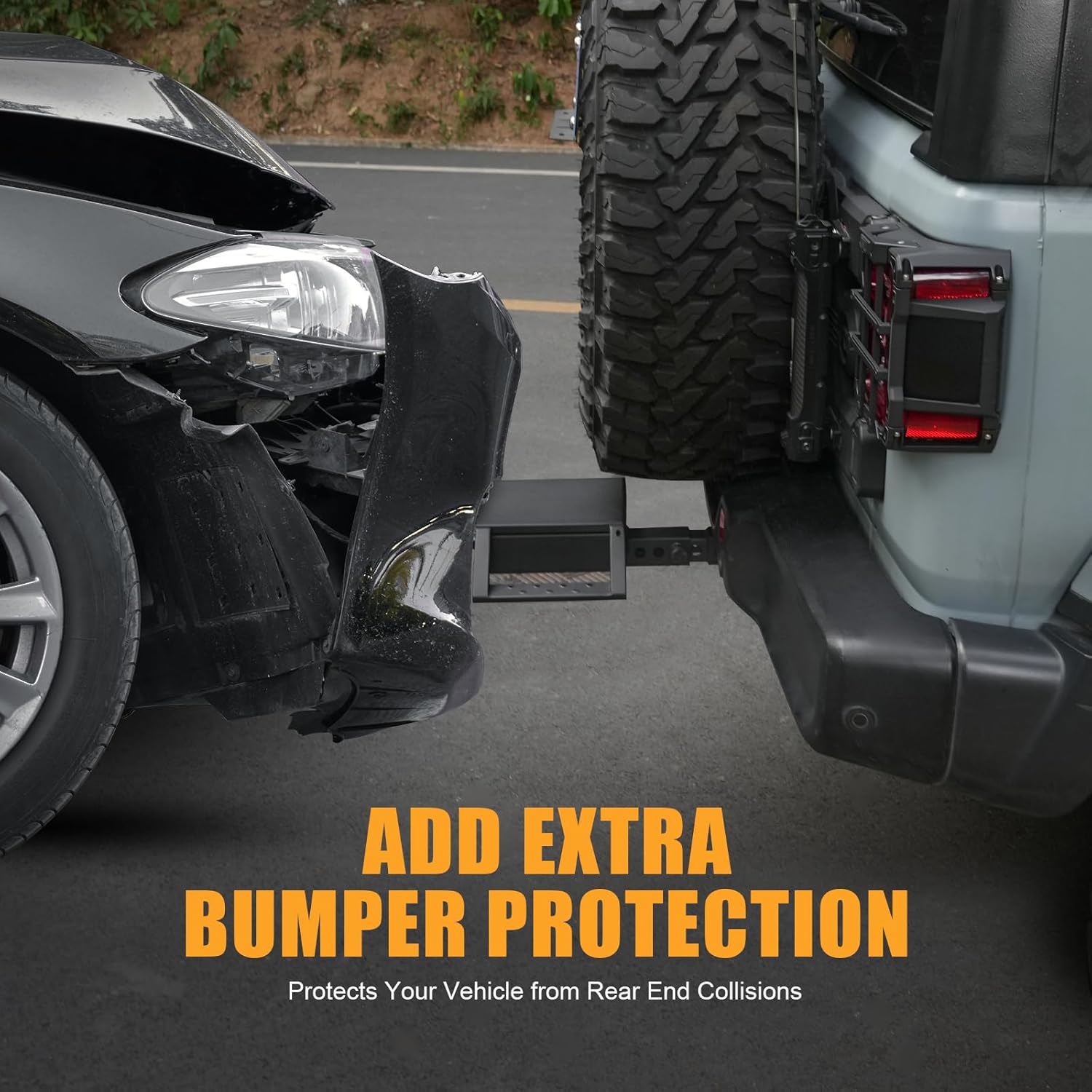 MAIKER Anti-Theft Hitch Step for 2" Receivers - Secure Rear Bedstep with Bumper Protection - Lockbox Storage & All-Terrain Durability,for Trucks, SUV and More