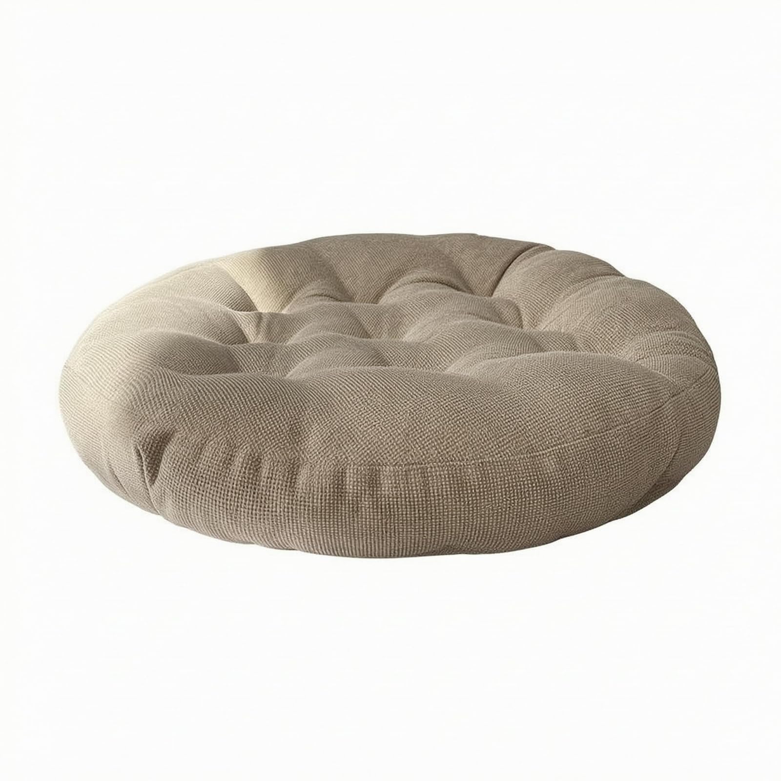 Cuscino Meditazione Rotondo Cuscino Pavimento Seduta Tappetino Meditazione Poggiaseduta con Trapuntatura in Cotone Lino Traspirante Morbido Adatto a, Marrone Chiaro