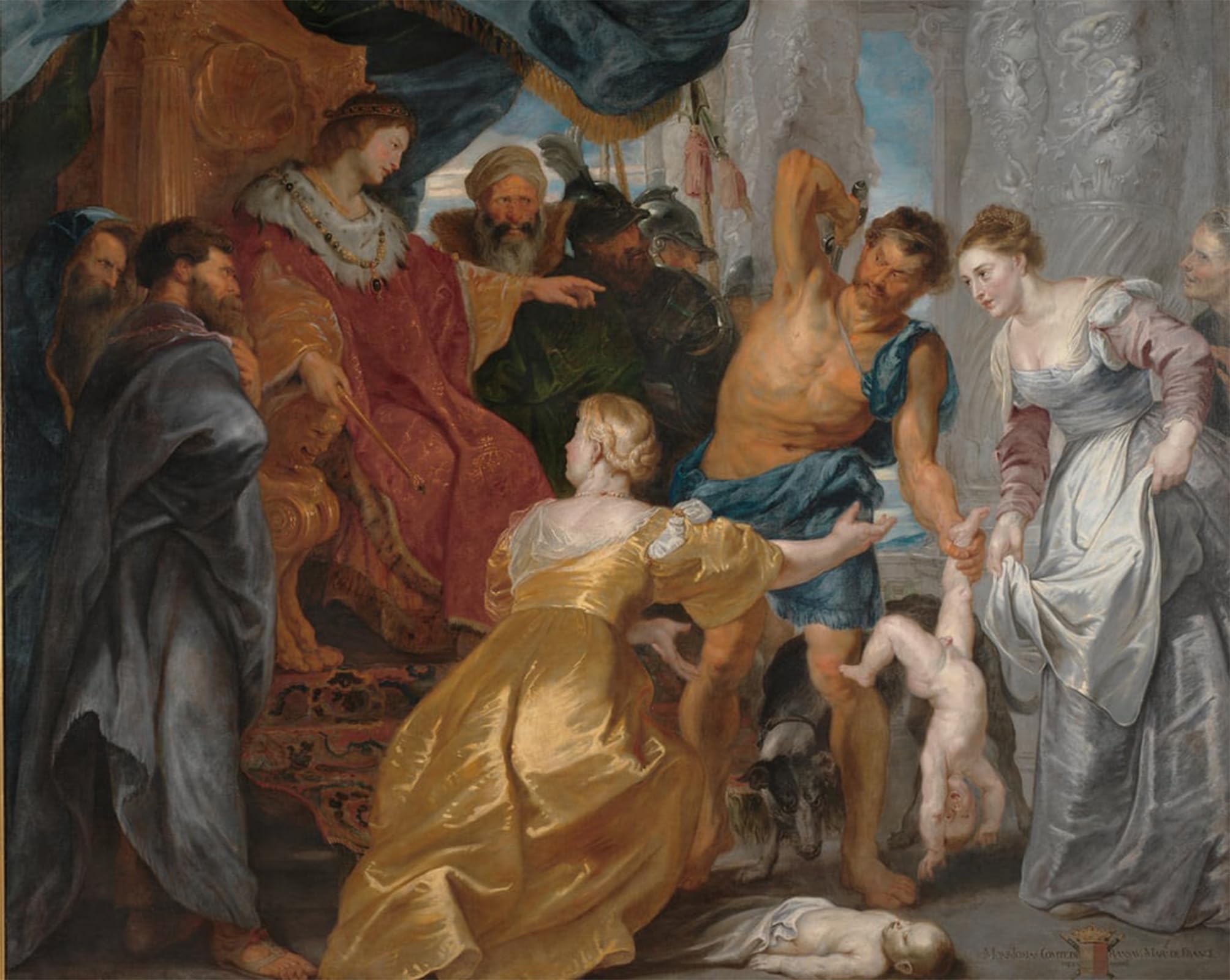 ARTXLXXBN Famous Painting Canvas Artwork Graffiti Print the Judgement of Solomon by Peter Paul Rubens Portrait Canvas Image for Home Decor 60x90cm