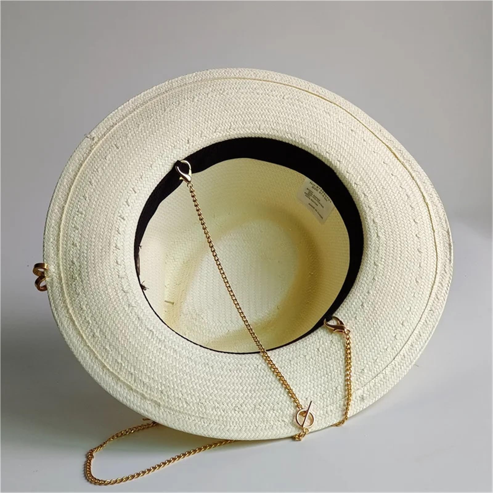 Damska czapka plażowa czarna litera wstążka dekoracja elegancka sukienka na imprezę kapelusz podróż słońce fedora regulowana 56-58 cm