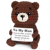 I Love You Gift for Him&comma; Anniversary Romantic Gift for Men - to My Man Handmade Crochet Bear for Boyfriend Husband Fiancé&comma; Funny Birthday&comma; Valentine&apos;s Day&comma; for Him BF Hubby