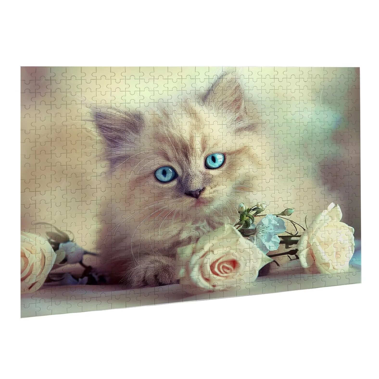 Puzzle 3000 sztuk, puzzle dla dorosłych, niemożliwe, trudne, wyzwanie, gry logiczne DIY dla całej rodziny, prezenty dla kobiet, prezenty dla mężczyzn, kreatywne hobby, temat: kwiaty kota 3 K0F-859