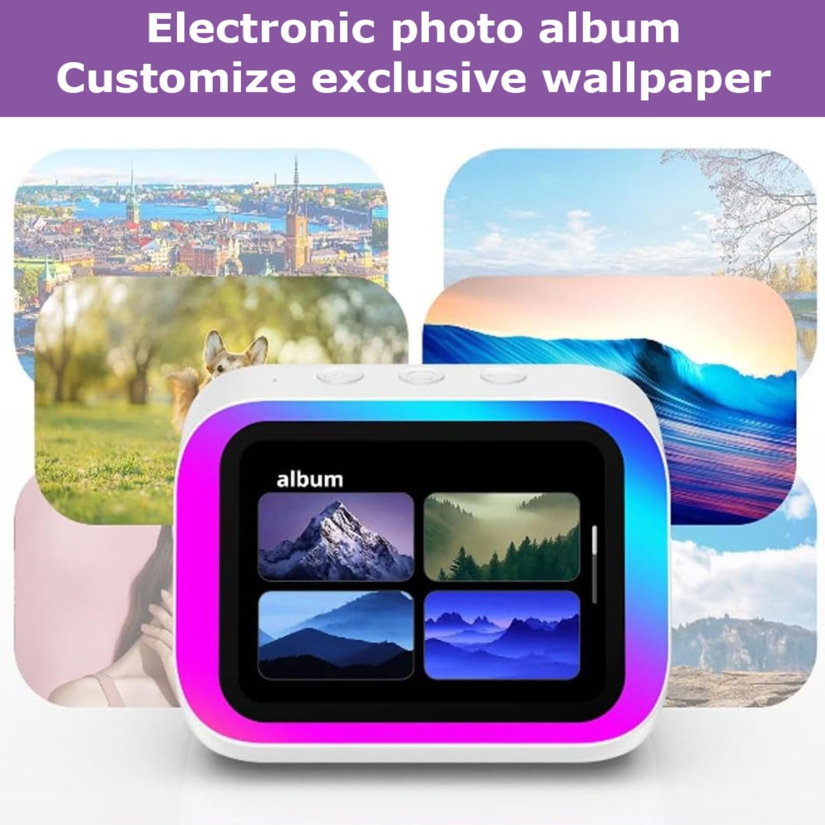 Reloj despertador inteligente con altavoz Bluetooth y luz RGB, pantalla digital portátil de hora y clima, llamadas manos libres, ideal para uso junto a la noche