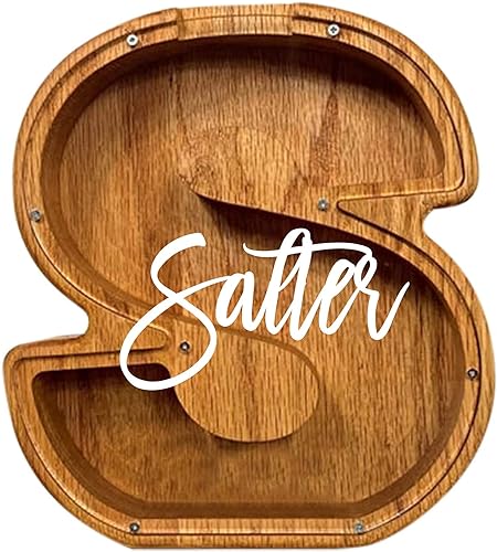 Miniatura 9 de Alcancía de madera con monograma para niños, alcancía personalizada creativa para adultos, alcancía personalizada de gran capacidad para niños y