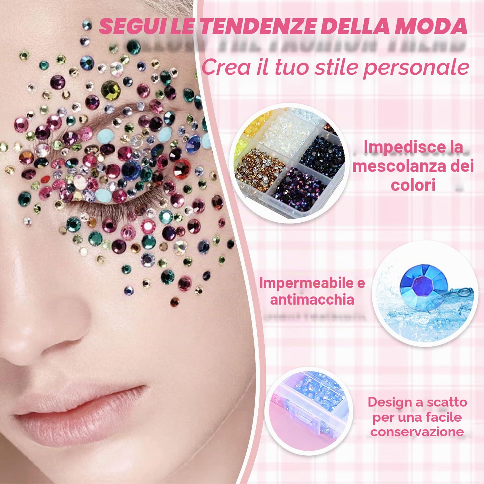 Strass Unghie, 28800 Pezzi Strass per Unghie, 24 Colori Brillantini Unghie Nail Art con Pinzetta e Penna per Punteggiatura di Strass, DIY Brillantini per Unghie, 3mm