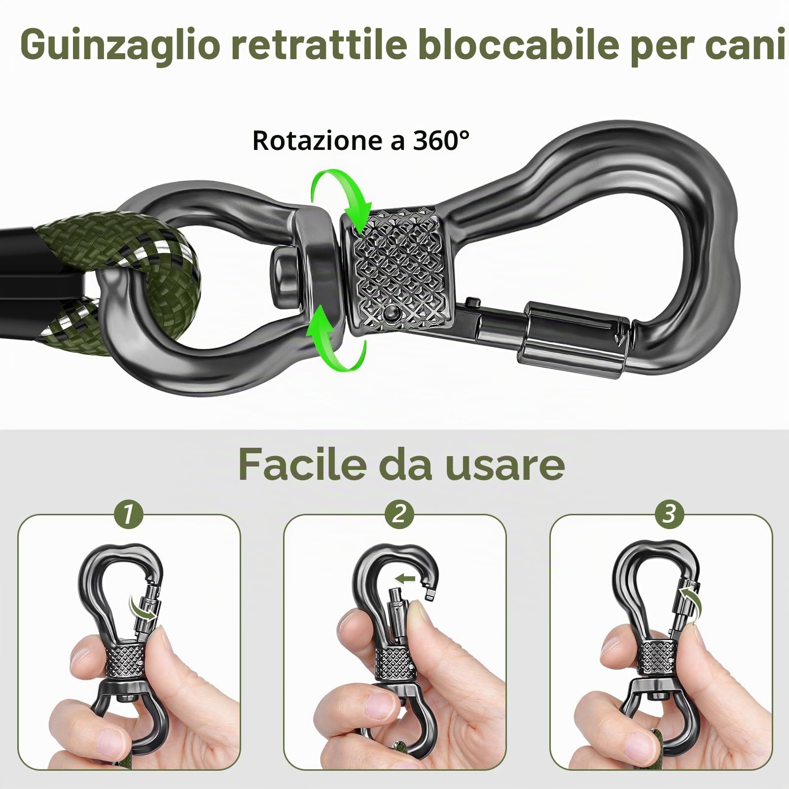 X XBEN Guinzaglio Addestramento per Cani,1,5M 2M 3M 5M 6M 10M 15M 20M 25M 30M Resistente e Durevole Guinzaglio,Lunghina per Cane con Gancio di Sicurezza e Maniglia Imbottita,per Tutti i Cani