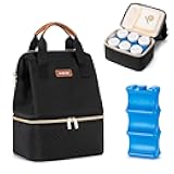 Breastmilk Cooler Bag with Ice Pack Fits 6 Baby Bottles up to 5 Ounce, Breast Milk Pump Cooler Bag for Nursing Mom Daycare, Work, Travel- Black