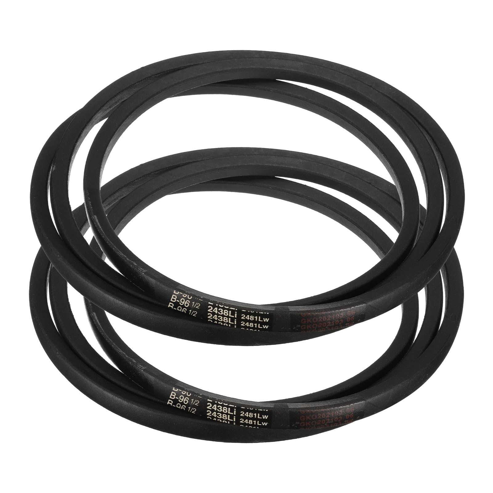 QUARKZMAN 2pz B96 1/2 Cinghia in Gomma, Cinghia a Sezione B 99.2" Circonferenza Esterna x 0.67" Larghezza x 0.43" Spessore, Cinghia di Trasmissione di Potenza Industriale, Nera