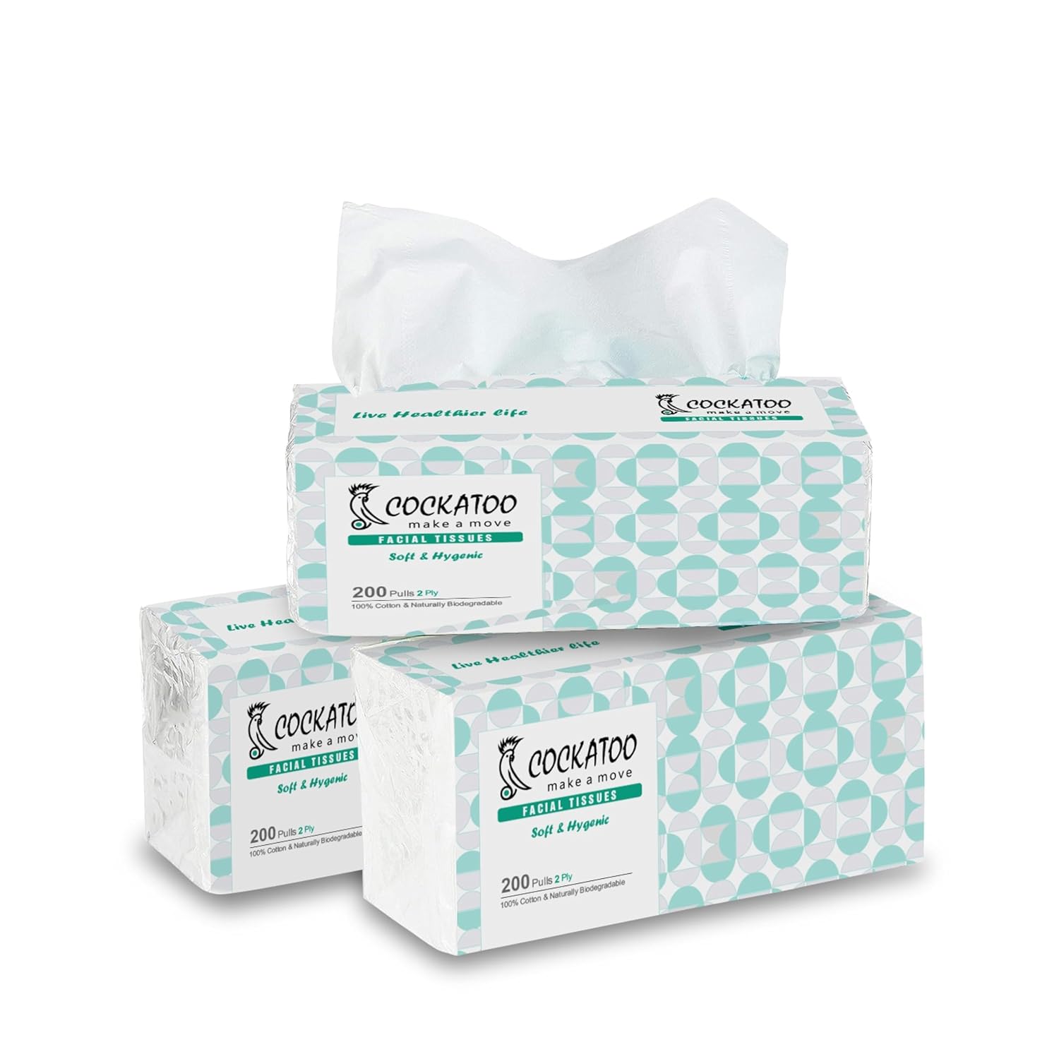 Cockatoo SoftTouch 2Ply Facial Tissue, Napkins Paper Tissue for Travel
