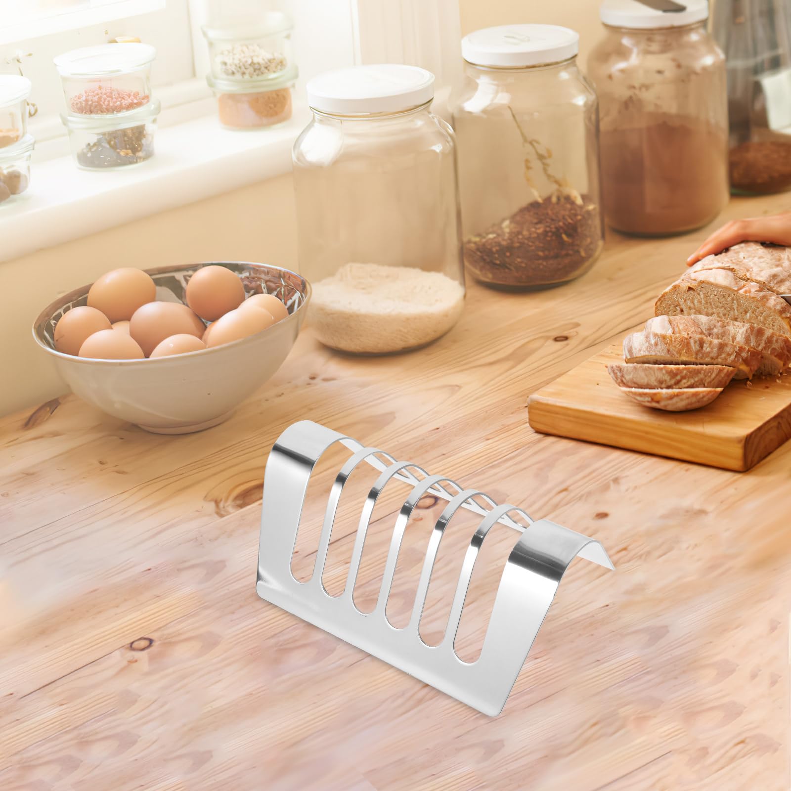 BESTonZON Brotregal Aus Edelstahl Regale Schreibtisch-Toastregal Edelstahl-Toastständer Brotregal Für Den Täglichen Gebrauch Arbeitsplatte Toastregal Küche Toastregal Heimbedarf